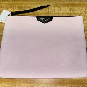 Victoria's Secret Light Pink Cotton Canvas Cosmetic Bag